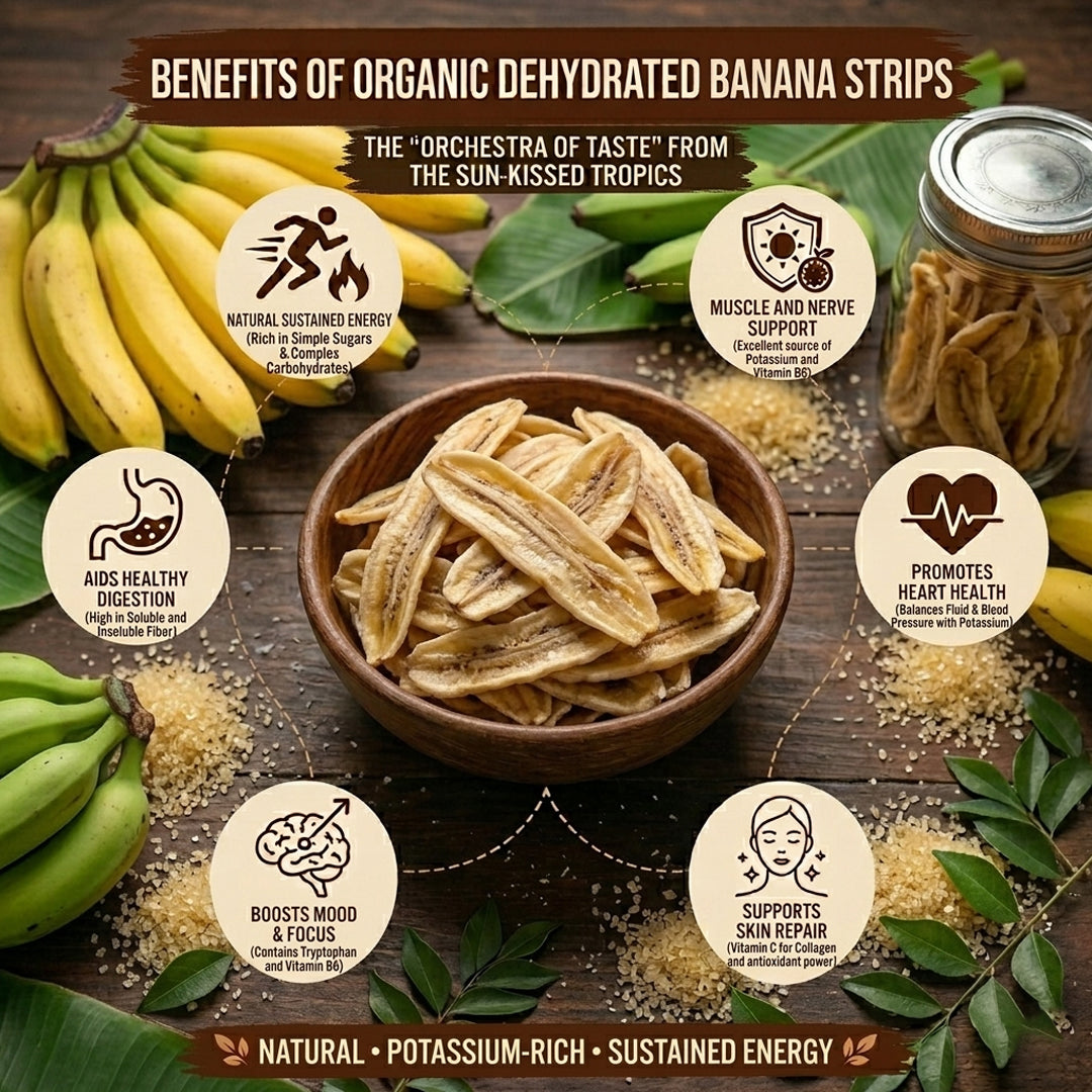 Organic Dehydrated Banana Strips